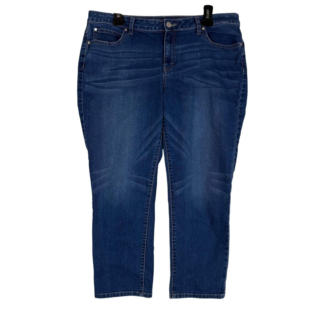 Jennifer Lopez Capri Jeans Womens 14 Blue Medium‎ Wash Mid Rise Stretch Denim